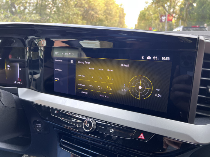 Anzeige der G-Kräfte (Bild: Dirk Kunde)